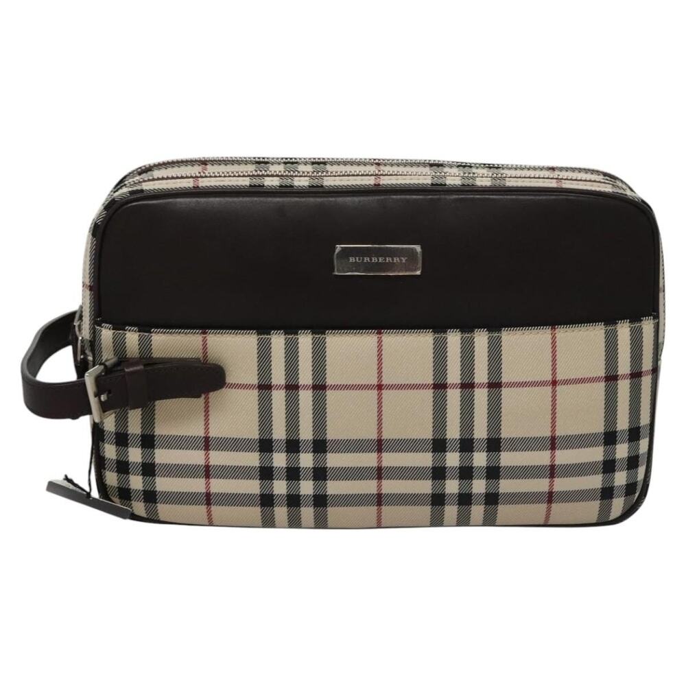 Burberry Nova Check Nylon Clutch Bag Beige